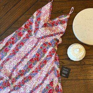 Lulu’s Floral Maxi Layered Open Back Dress Hard To Find NWT Size L